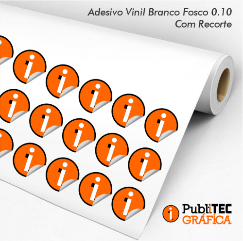Adesivo Vinil Branco Fosco - Meio Corte